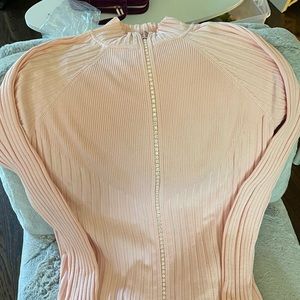 Bellini baby pink zip up sweater. Bling on zipper and pull.